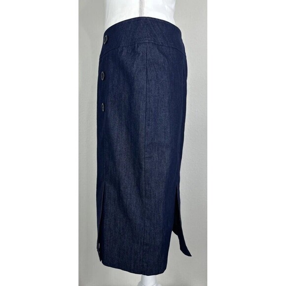 Pure Collection Denim A Line Midi Skirt Size 10 - Picture 7 of 12